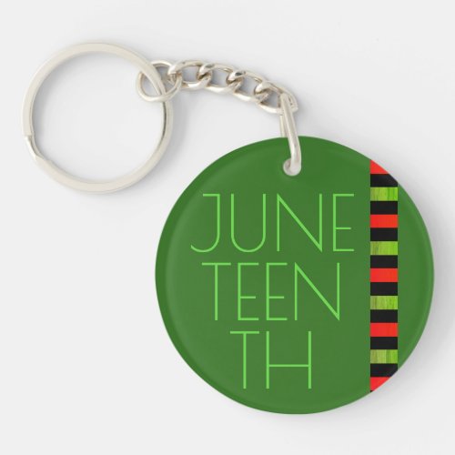 Juneteenth Green Freedom Celebration Keychain