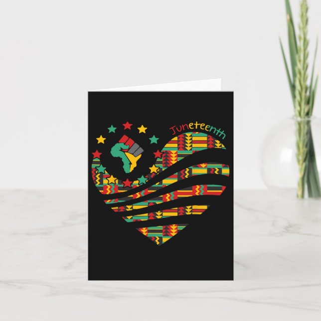 Juneteenth Heart Black History Afro American Afric Card (Front)