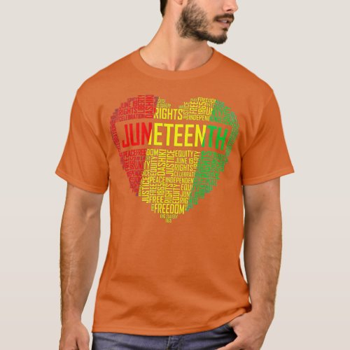 Juneteenth Heart Black History Afro American Afric T_Shirt