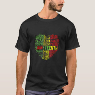 Juneteenth Heart Black History Afro American Afric T-Shirt