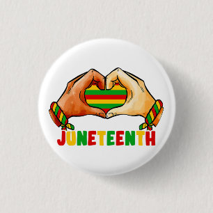 Juneteenth Heart Button