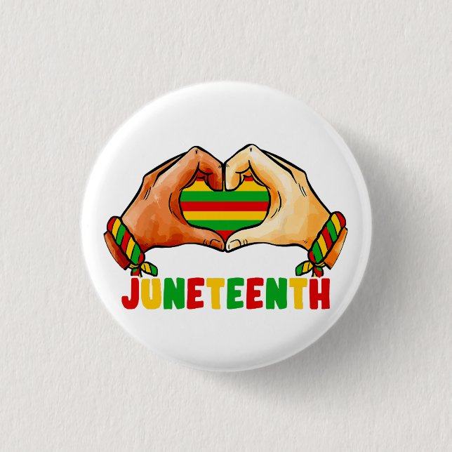Juneteenth Heart  Button (Front)