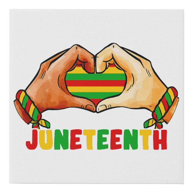 Juneteenth Heart  Faux Canvas Print (Front)