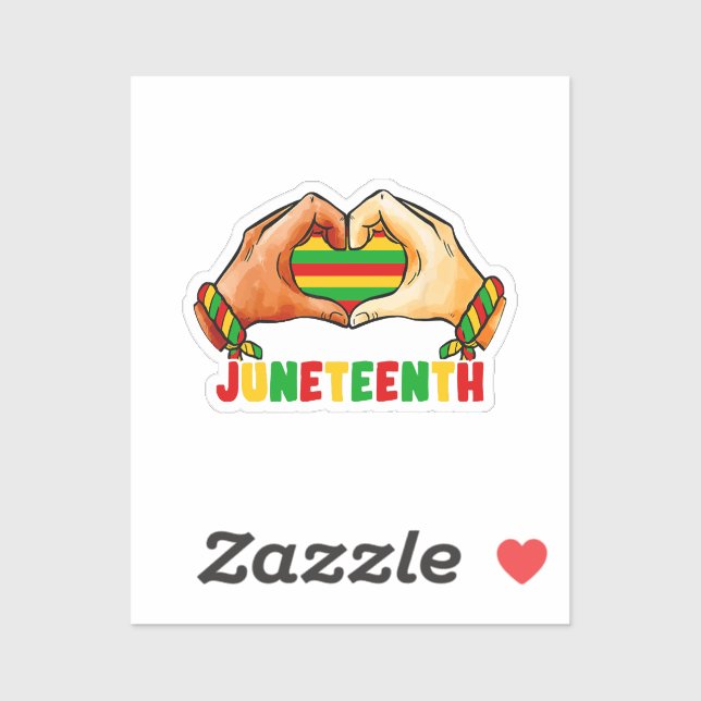 Juneteenth Heart  Sticker (Sheet)