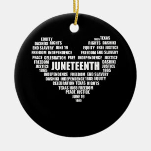 Juneteenth Hearth Freedom Liberty Rights Ceramic Ornament