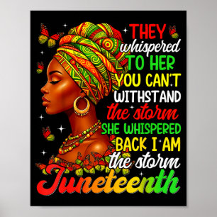 Juneteenth i am the black pride afro women girl  poster