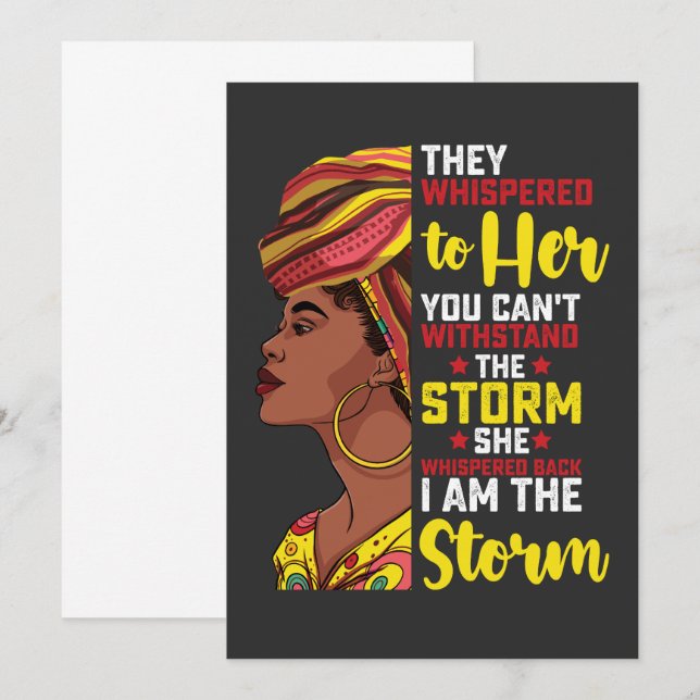 Juneteenth I Am The Storm Melanin Black Girl Invitation (Front/Back)