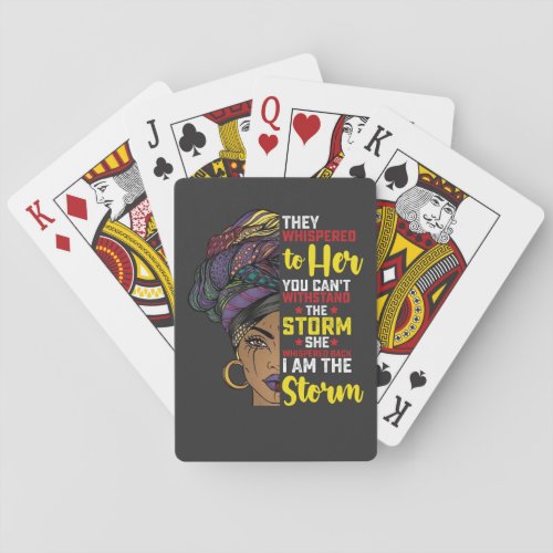 Juneteenth I Am The Storm Melanin Black Girl Playing Cards