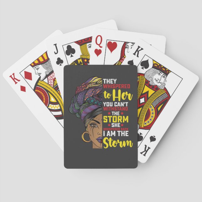 Juneteenth I Am The Storm Melanin Black Girl Poker Cards (Back)