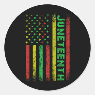 Juneteenth In A Flag Black History Juneteenth Classic Round Sticker