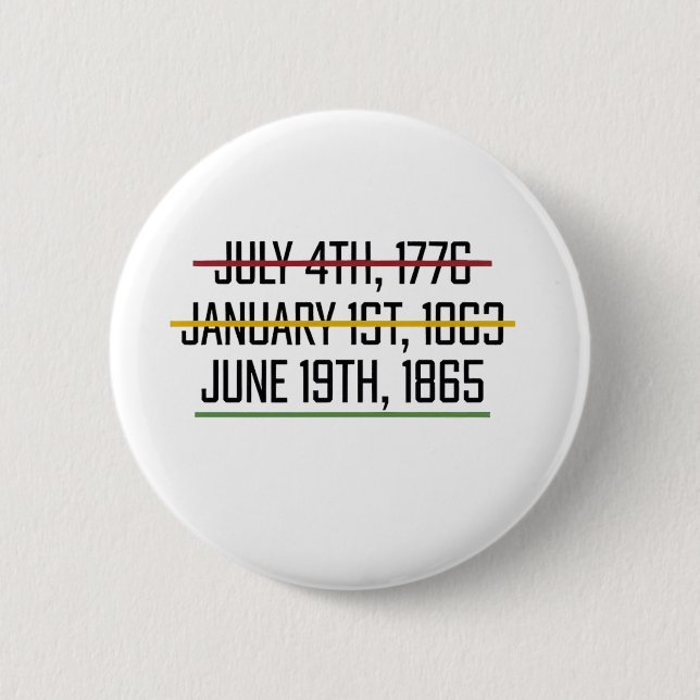 Juneteenth Independence Day Black History   Button (Front)