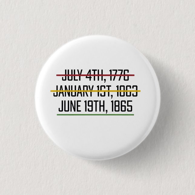 Juneteenth Independence Day Black History   Button (Front)