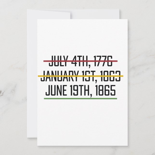 Juneteenth Independence Day Black History   Invitation (Front)