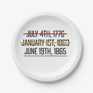 Juneteenth Independence Day Black History   Paper Plates