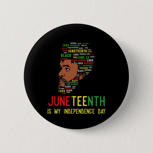 Juneteenth Independence Day Black Men Fathers Day  Button (Front)