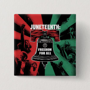Juneteenth is Freedom For All Liberty Bell Button