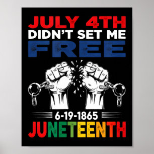 Juneteenth is independence day black history july poster