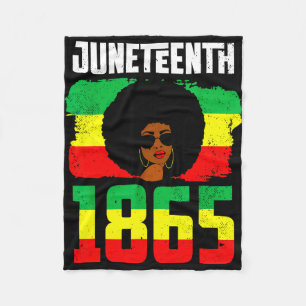 Juneteenth is independence day black women black fleece blanket