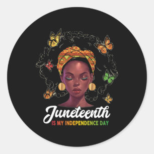 Juneteenth Is My Independence Day African Black Wo Classic Round Sticker