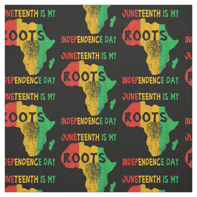 Juneteenth Is My Independence Day African Roots Fabric (Swatch)