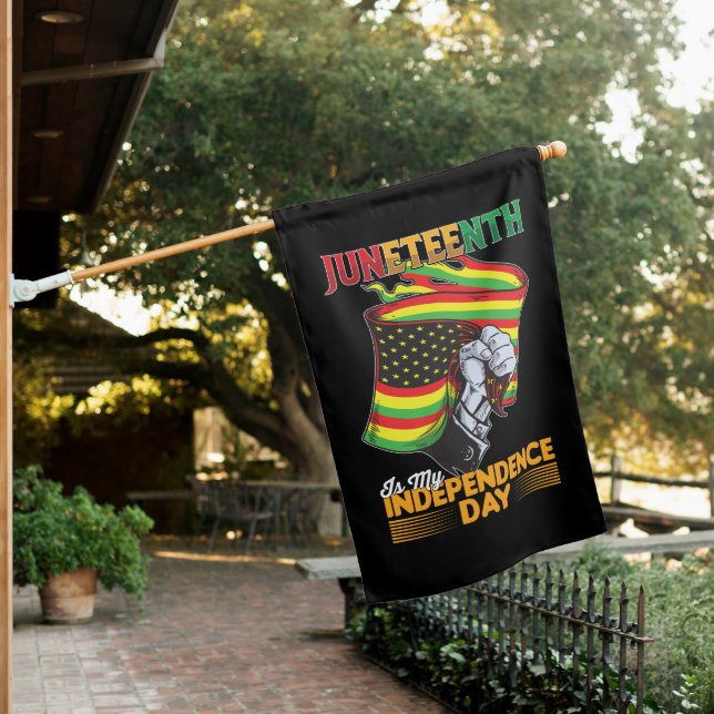 Juneteenth Is My Independence Day Black Freedom House Flag (In SItu)