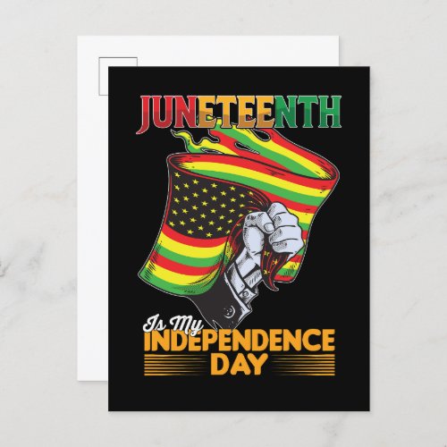 Juneteenth Is My Independence Day Black Freedom Invitation Postcard