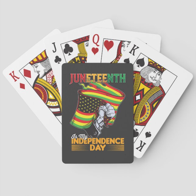 Juneteenth Is My Independence Day Black Freedom Poker Cards (Back)