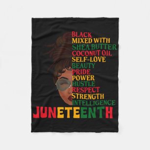 Juneteenth Is My Independence Day Black Women Blac Fleece Blanket