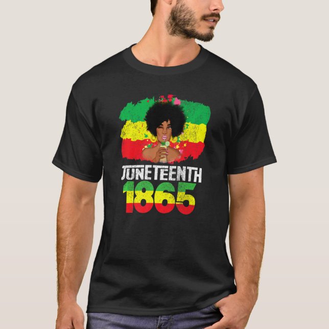 Juneteenth Is My Independence Day Black Women Blac T-Shirt (Front)