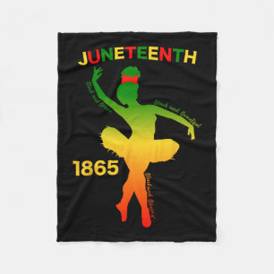 Juneteenth Is My Independence Day Dancer Black Gir Fleece Blanket
