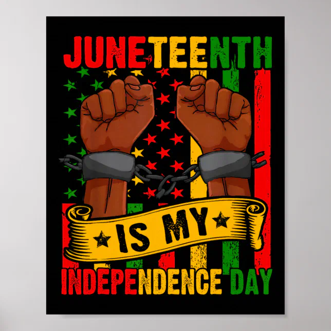 Juneteenth Is My Independence Day Free Ish Black M Poster | Zazzle