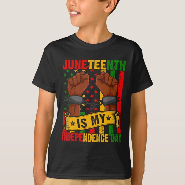 Juneteenth Is My Independence Day Free Ish Black M T-Shirt (Front)