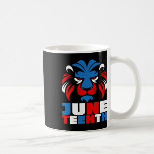 Juneteenth Is My Independence Day Lion Head Red Wh Coffee Mug