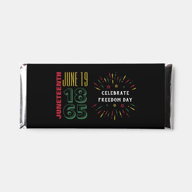 Juneteenth June 19 1865 Black History Fireworks Hershey Bar Favors (Front)