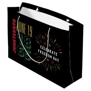Juneteenth June 19 1865 Black History Fireworks Large Gift Bag
