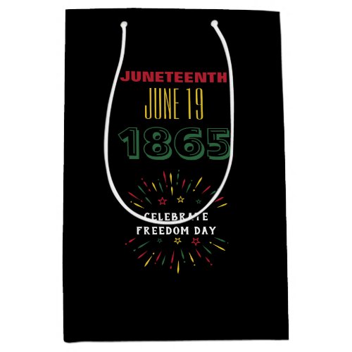 Juneteenth June 19 1865 Fireworks Black History Medium Gift Bag