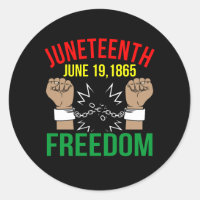 Juneteenth June 19, 1865 Freedom Classic Round Sticker