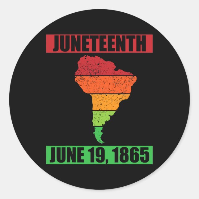Juneteenth June 19 1865 - Juneteenth 1  Classic Round Sticker (Front)