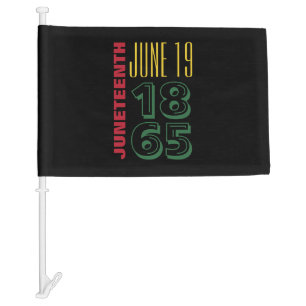 Juneteenth June 19 1865 Typography Black History Car Flag