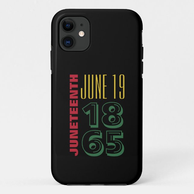 Juneteenth June 19 1865 Typography Black History Case-Mate iPhone Case (Back)