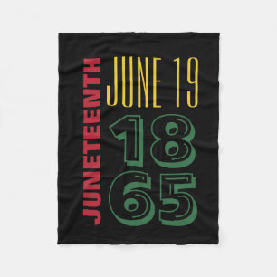 Juneteenth June 19 1865 Typography Black History Fleece Blanket