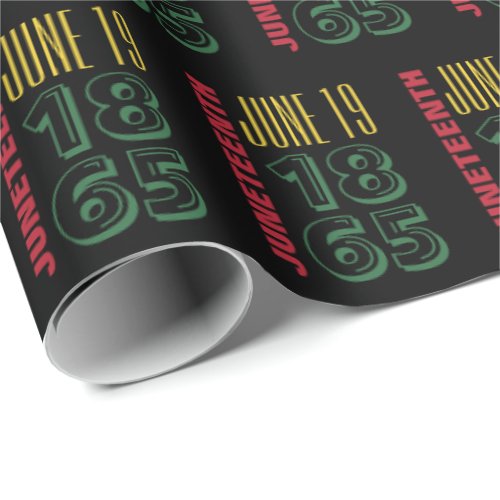 Juneteenth June 19 1865 Typography Black History Wrapping Paper