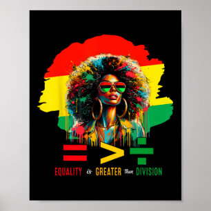 Juneteenth June 19th 1865 Equality Is Greater Than Poster