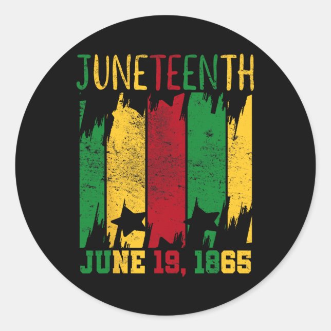Juneteenth June 19th 1865 Juneteenth Freedom Day  Classic Round Sticker (Front)