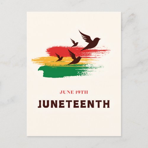 Juneteenth June 19th Birds Flying Postcard