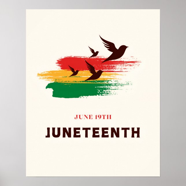 Juneteenth June 19th Birds Poster (Front)