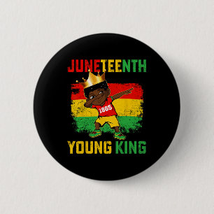 Juneteenth King Celebrating 1865 Black Boys Kids T Button