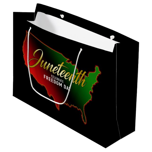 Juneteenth Large Gift Bag (Front Angled)