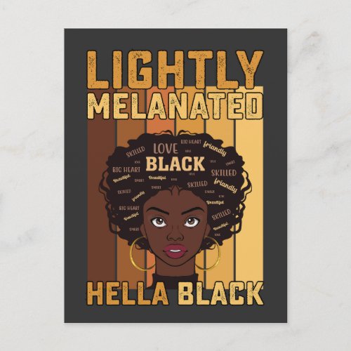 Juneteenth Lightly Melanated Hella Black Melanin Invitation Postcard