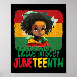 Juneteenth Little Mister Kids Black Boy Toddler By Poster